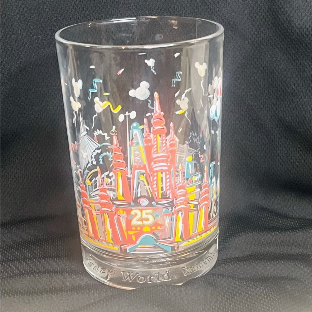 Disney World Remember the Magic 25th Anniversary Glass